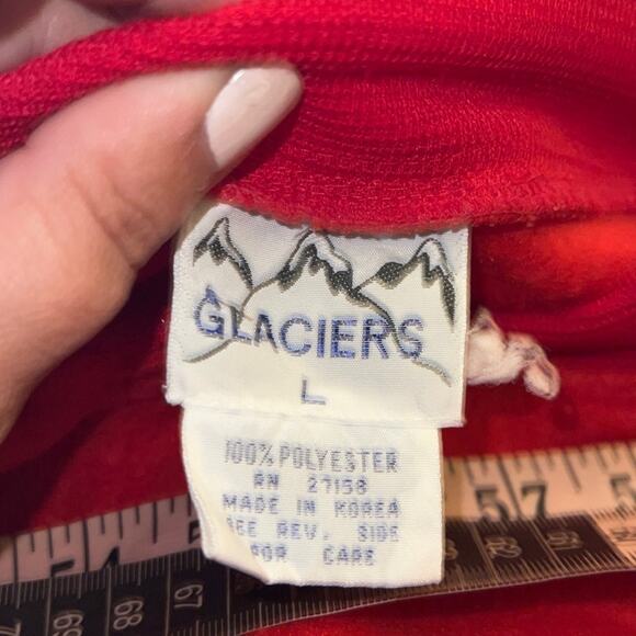 VNTG GLACIERS quarter snap polyester sweatshirt L - Picture 2 of 5